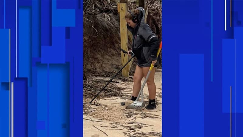 Searching for gold after hurricane